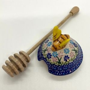 Polish Pottery top to Honey Pot